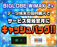 BIGLOBE WiMAX 2+（SIMのみ）のポイントサイト比較