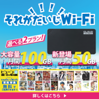 ポイントが一番高いそれがだいじWi-Fi（100GB）縛りなし