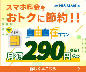 ポイントが一番高いHISモバイル（格安SIM）通話無しSIM/WiFiセット