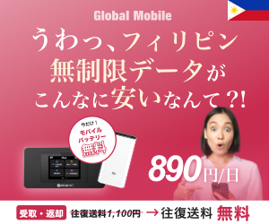 ポイントが一番高いフィリピンデータ（フィリピン専用レンタルWiFiルーター）Global Mobile