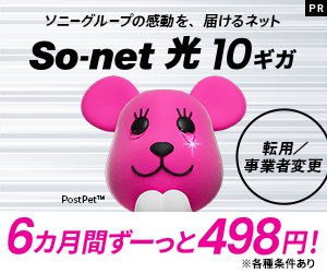 ポイントが一番高いSo-net光10ギガ（転用・事業者変更）