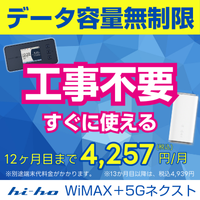 ポイントが一番高いhi-ho WiMAX+5Gネクスト