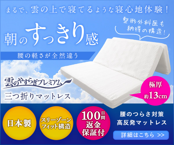 ポイントが一番高い雲のやすらぎプレミアム 三つ折りマットレス