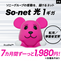 ポイントが一番高いSo-net光1ギガ（転用・事業者変更）