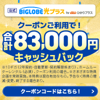 ポイントが一番高いBIGLOBE光プラス（auひかりプラス）